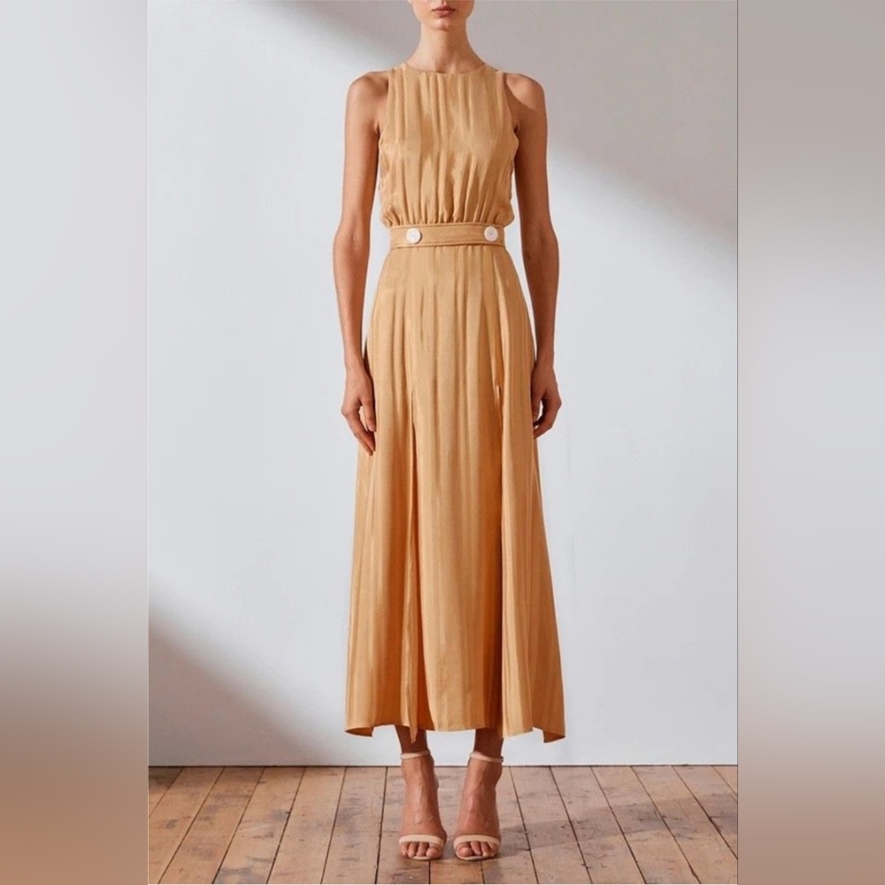 Shona Joy Tan Midi Dress